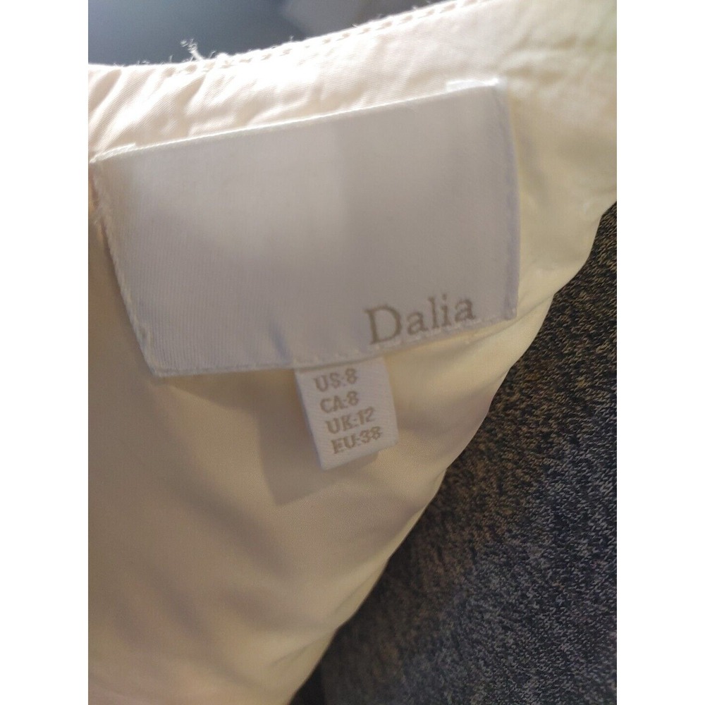 Dalia Sz 8 Holiday Dress Silver White Sleeveless Knee‎ Length Pockets - Picture 10 of 15